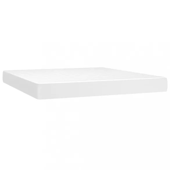 fehér műbőr rugós ágy matraccal 180 x 200 cm