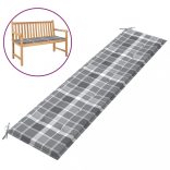 szürke kockás oxford szövet kerti padpárna 200x50x4 cm