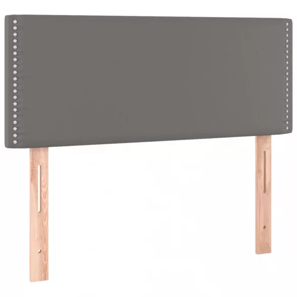 szürke műbőr rugós ágy matraccal 100 x 200 cm