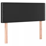 fekete műbőr rugós ágy matraccal 120 x 200 cm