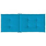 6 db kék szövet kerti magas háttámlájú székpárna 120x50x3 cm