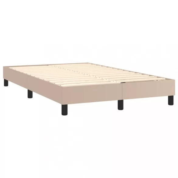 cappuccino színű műbőr rugós ágy matraccal 120 x 200 cm