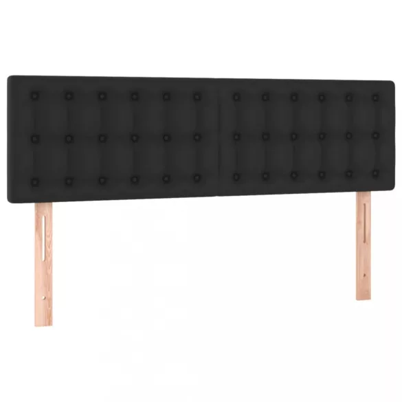fekete műbőr rugós ágy matraccal 140 x 190 cm