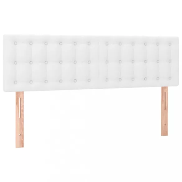 fehér műbőr rugós ágy matraccal 140x190 cm