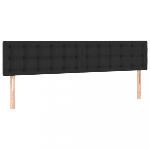 fekete műbőr rugós ágy matraccal 160 x 200 cm