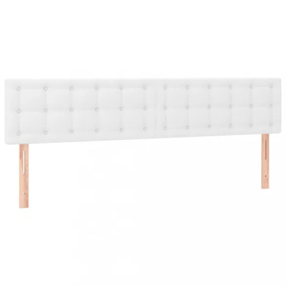 fehér műbőr rugós ágy matraccal 200 x 200 cm