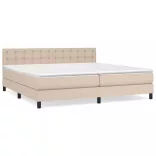 cappuccino színű műbőr rugós ágy matraccal 200 x 200 cm