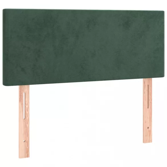 sötétzöld bársony rugós ágy matraccal 90 x 200 cm