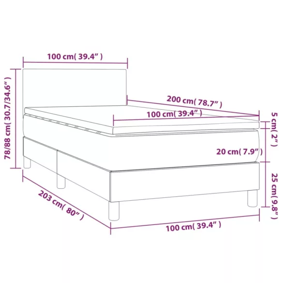 sötétzöld bársony rugós ágy matraccal 100 x 200 cm