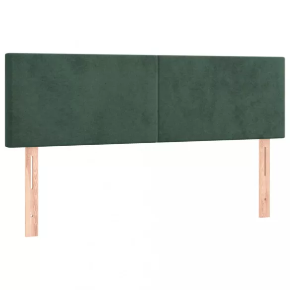 sötétzöld bársony rugós ágy matraccal 140x190 cm