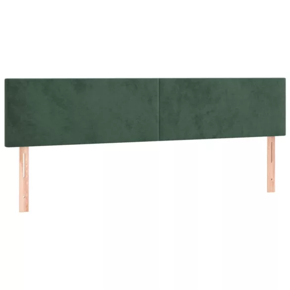 sötétzöld bársony rugós ágy matraccal 180x200 cm