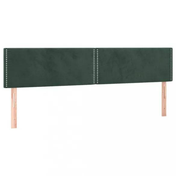 sötétzöld bársony rugós ágy matraccal 200x200 cm