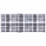 4 db szürke kockás szövet magas háttámlájú székpárna 120x50x3cm