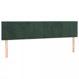 sötétzöld bársony rugós ágy matraccal 200x200 cm