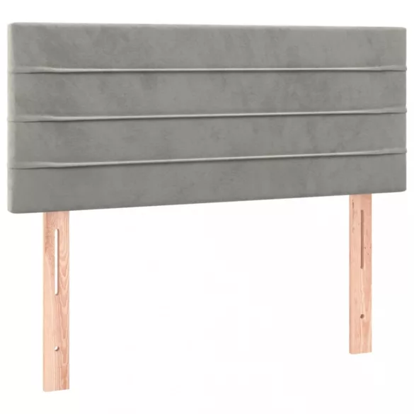 világosszürke bársony rugós ágy matraccal 120 x 200 cm