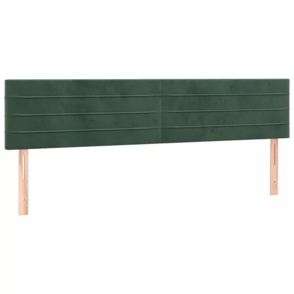 sötétzöld bársony rugós ágy matraccal 200x200 cm
