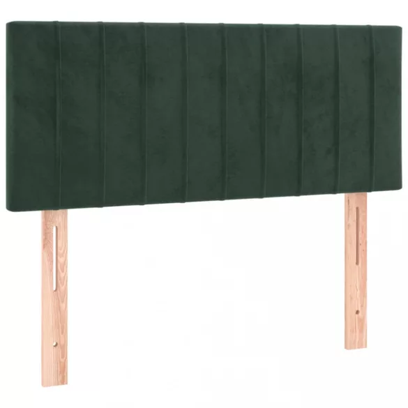 sötétzöld bársony rugós ágy matraccal 90x190 cm