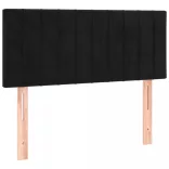 fekete bársony rugós ágy matraccal 100 x 200 cm