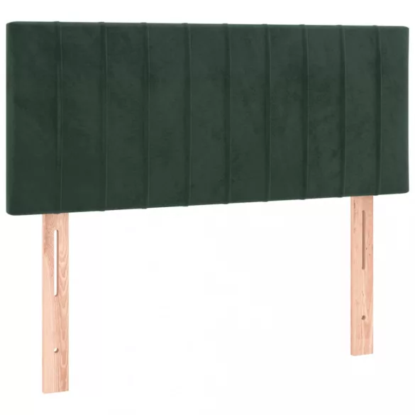 sötétzöld bársony rugós ágy matraccal 100 x 200 cm