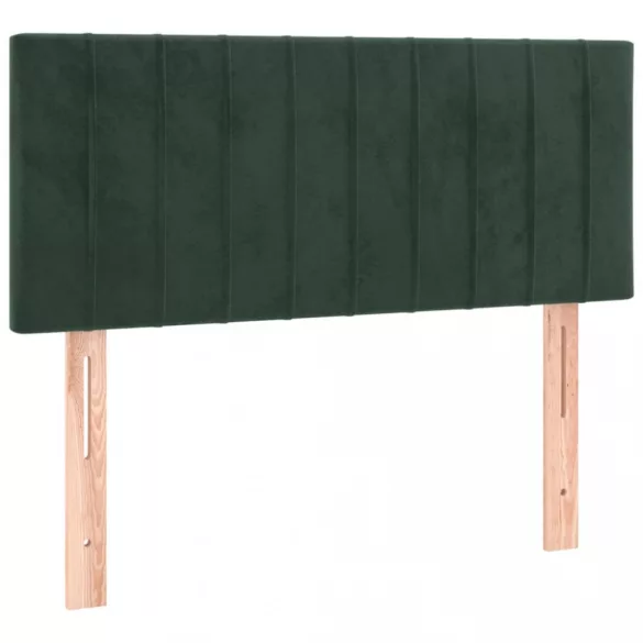 sötétzöld bársony rugós ágy matraccal 120 x 200 cm