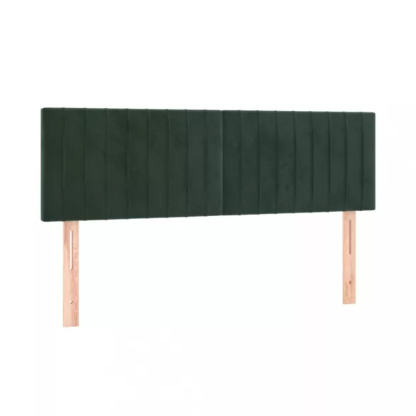 sötétzöld bársony rugós ágy matraccal 140x190 cm