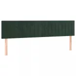 sötétzöld bársony rugós ágy matraccal 200x200 cm