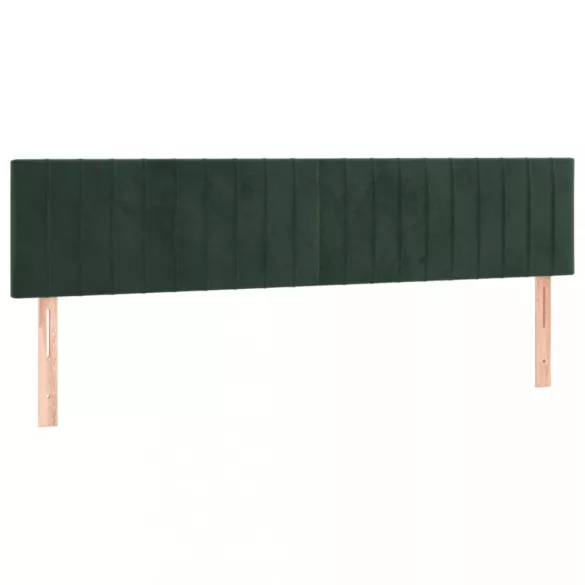 sötétzöld bársony rugós ágy matraccal 200x200 cm