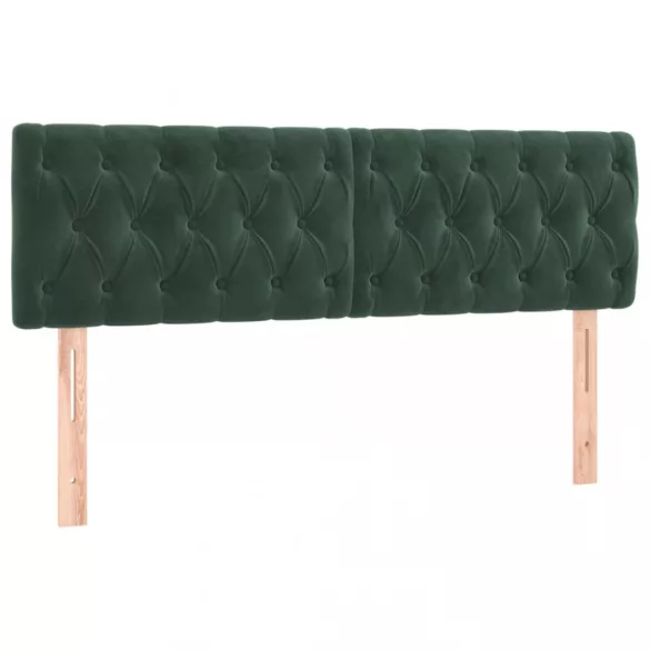 sötétzöld bársony rugós ágy matraccal 140x190 cm