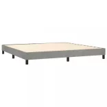 világosszürke bársony rugós ágy matraccal 200x200 cm