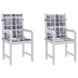 2 db szürke kockás oxford szövet háttámlás székpárna 100x50x3cm