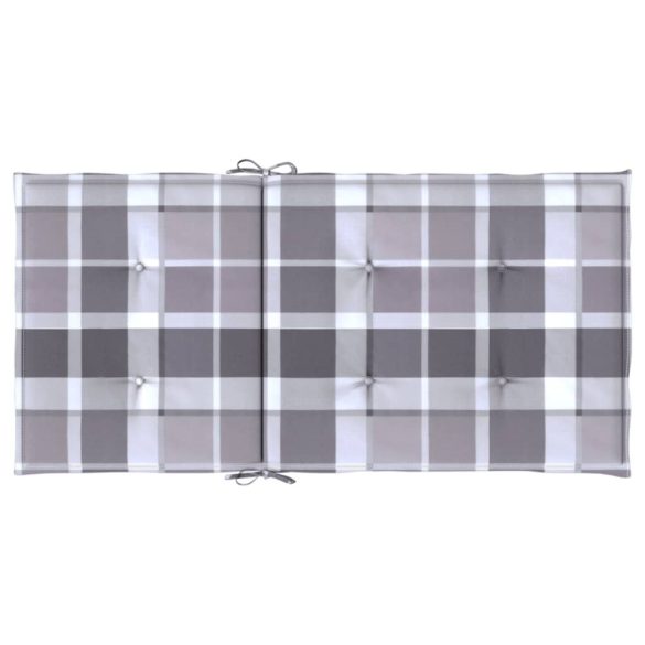 2 db szürke kockás oxford szövet háttámlás székpárna 100x50x3cm