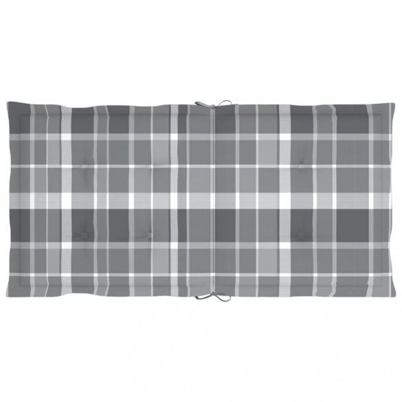 4 db szürke kockás oxford szövet háttámlás székpárna 100x50x3cm