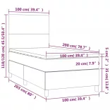 sötétszürke szövet rugós ágy matraccal 100 x 200 cm