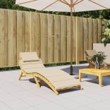 bézs oxford szövet napozóágy párna 186x58x4 cm