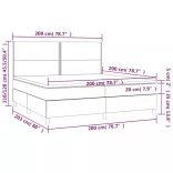 sötétszürke szövet rugós ágy matraccal 200 x 200 cm