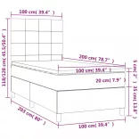 sötétszürke szövet rugós ágy matraccal 100 x 200 cm