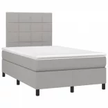 világosszürke szövet rugós ágy matraccal 120 x 200 cm