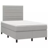 világosszürke szövet rugós ágy matraccal 120 x 200 cm