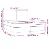 tópszínű szövet rugós ágy matraccal 180 x 200 cm