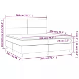 sötétszürke szövet rugós ágy matraccal 200 x 200 cm