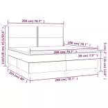 sötétszürke szövet rugós ágy matraccal 200 x 200 cm