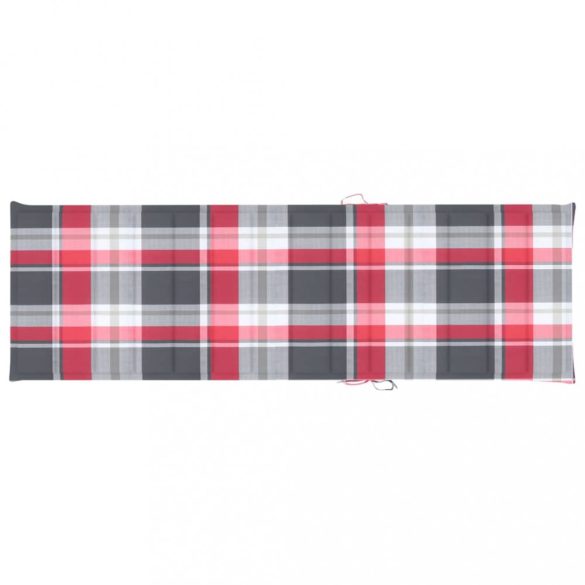piros kockás oxford szövet napozóágy párna 200 x 70 x 3 cm