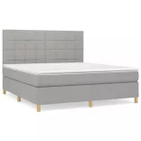 világosszürke szövet rugós ágy matraccal 180 x 200 cm