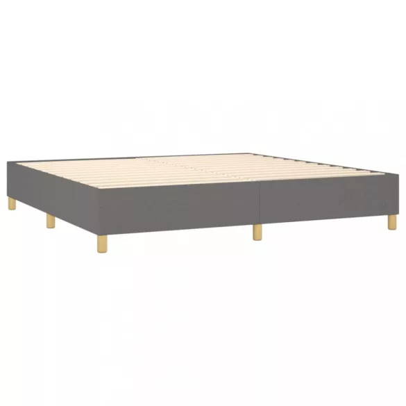 sötétszürke szövet rugós ágy matraccal 200 x 200 cm