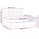 sötétszürke szövet rugós ágy matraccal 200 x 200 cm