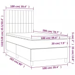 fekete szövet rugós ágy matraccal 100 x 200 cm
