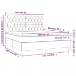 világosszürke szövet rugós ágy matraccal 160 x 200 cm