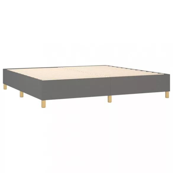 sötétszürke szövet rugós ágy matraccal 200 x 200 cm