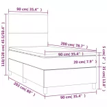 fekete műbőr rugós ágy matraccal 90 x 200 cm