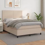 cappuccino színű műbőr rugós ágy matraccal 140 x 190 cm